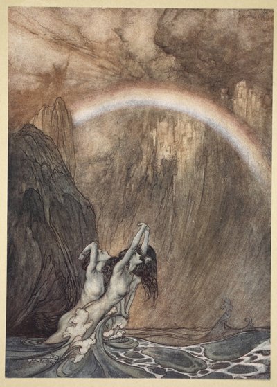 Les beaux enfants du Rhin, pleurant leur or perdu, illustration de 